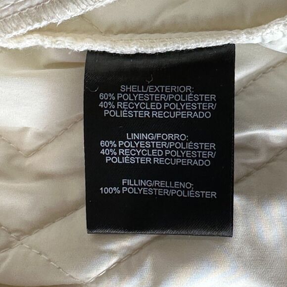 Voyager Womens Quilted Jacket XXL Cream Water-Resistant Full Zip Lightweight NWT - Picture 10 of 14